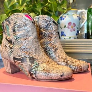 Rebecca Taylor Multicolor Snakeskin Ankle Boots